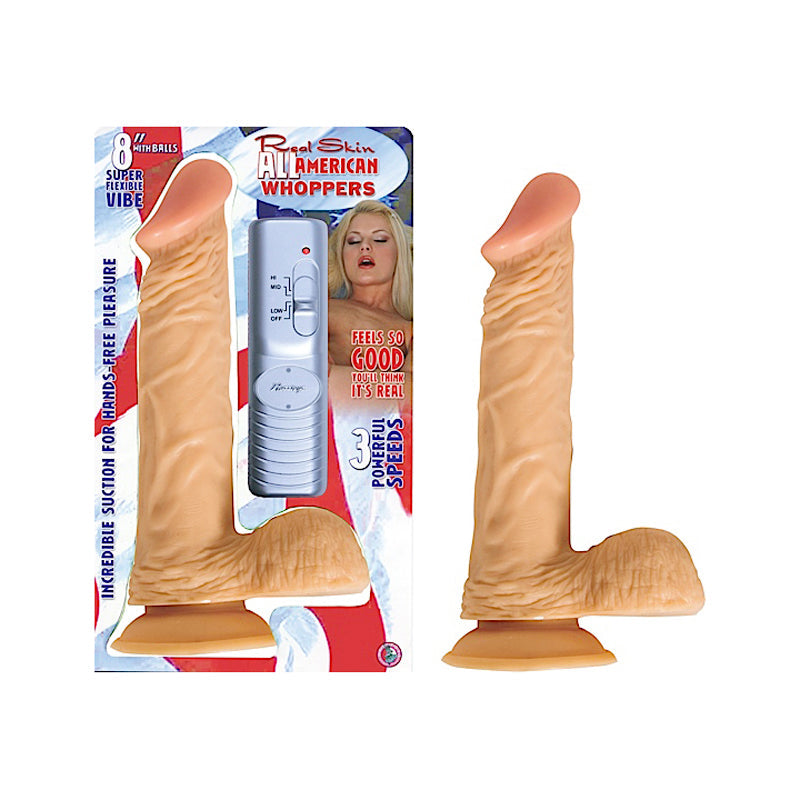 All American Whoppers 8in. Vibrating Dong with Balls-0