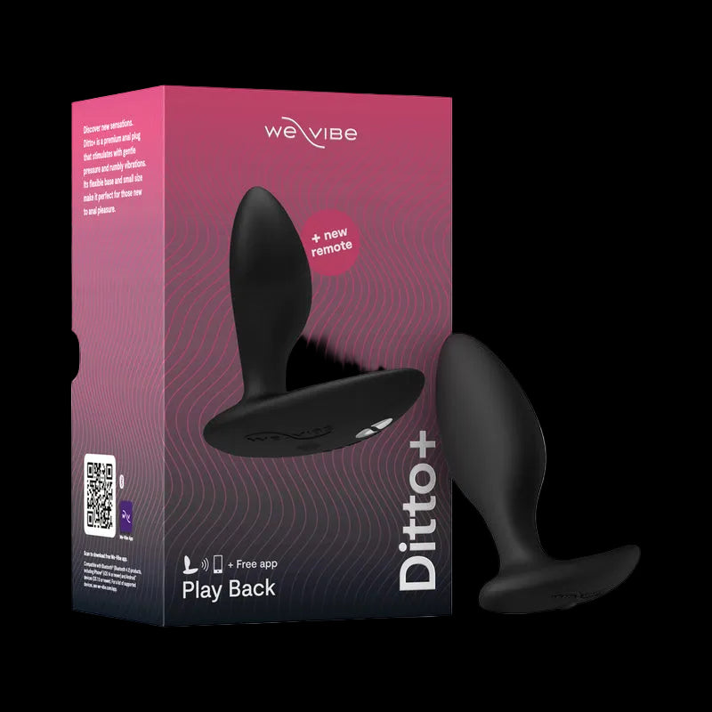 We-Vibe Ditto+ Rechargeable Remote-Controlled Silicone Vibrating Anal Plug Satin Black-0